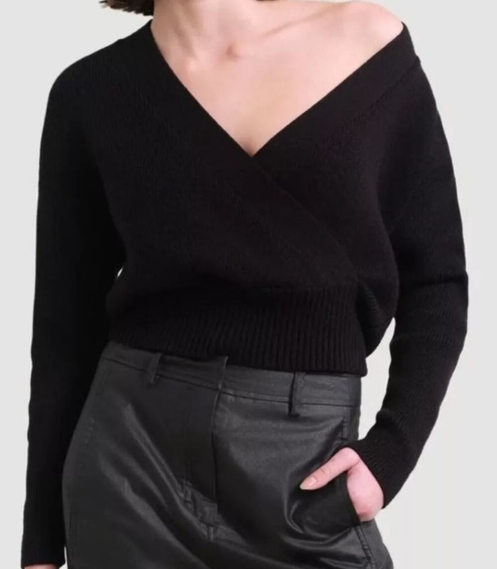 Modern citizen Marlowe v neck black sweater XL faux wrap